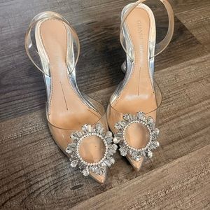 Clear Rhinestone slingback pumps 💎